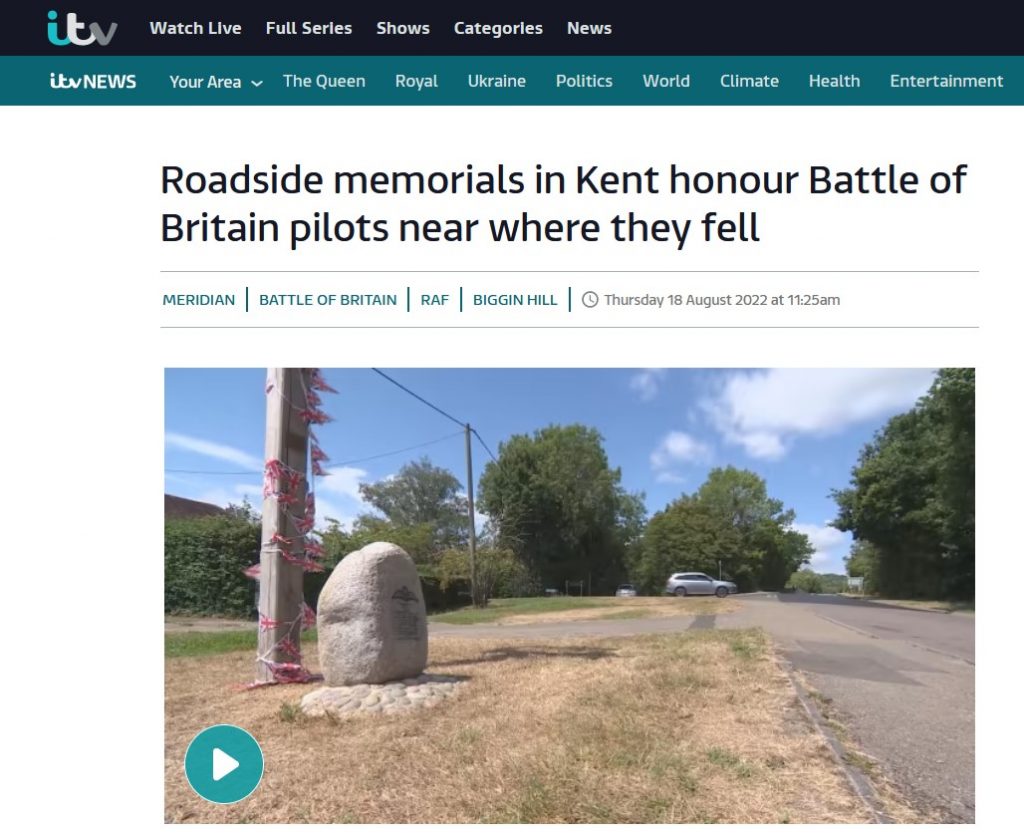 Watch the ITV News report about the memorials from 18th August 2022